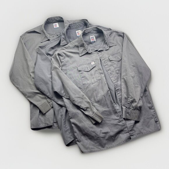 Lot x3 VTG Big Bill Canada Made Work Shirt Men 2XL Grey Long Sleeve Workwear ** - Picture 1 of 16